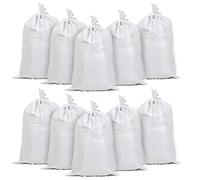 Lot de 10 sacs de sable blancs en polypropylène tissé pour déchets de jardin 35 x 60 cm (Remarque : sans attaches)