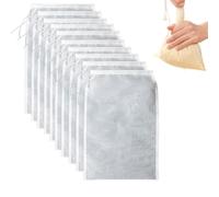 Lot de 10 sacs filtrants en nylon avec cordon de serrage, 20 x 30 cm, lavables et réutilisables, pour lait de noix, infusion froide, yaourt, jus, égouttement des aliments - Lot de 10 sacs de cuisine