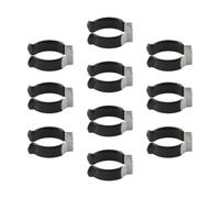 Lot de 10 sangles de support à ressort en tissu éponge avec base étroite, colliers de serrage en acier inoxydable pour rangement d'outils, balais, brosse, râteau à fixation murale (28 mm)