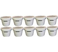 Lot de 10 seaux de 17 litres avec couvercle blanc, seaux à lait/stockage empilables, seaux à miel, seaux en plastique avec agrément alimentaire, récipients de qualité alimentaire, seaux vides pour