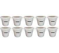 Lot de 10 Seaux en Plastique de 15 Litres avec Couvercle Blanc - Empilables pour Lait, Miel et Stockage - Qualité Alimentaire
