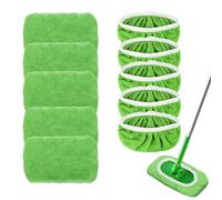 Lot de 10 serpillières pour serpillières Swiffer, Microfibre, 25,4 x 11,5cm | Pour Swiffer Sweeper Mop, microfibre réutilisable, sèche et humide, sols durs, 25,4x11,5 cm