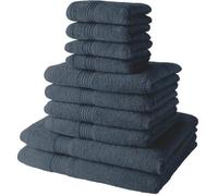 Today Lot de serviettes de bain 4x30x50, 4x50x90, 2 draps de bain 70x130 100% coton Denim