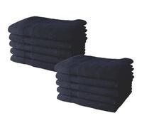 Lot de 10 Serviettes de Toilette 50x90 cm 100% Coton - Navy