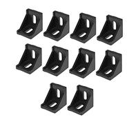 Lot de 10 soufflets de support d'angle intérieur, 40 mm x 40 mm pour profil d'extrusion en aluminium série 4040, noir