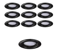 Lot de 10 Spots Encastrables Fixe Noir Mat - LAMPESECOENERGIE - GU10 LED 5W - Blanc Chaud 3000K