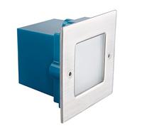 Lot de 10 spots LED encastrés - Pour escalier avec boîtiers de montage - Protection IP54 230 V 1,5 W - Avecboîtier de montage