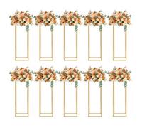Lot de 10 supports de fleurs en métal - H80 cm - Pour table de mariage, centre de table, décoration de fête et d'événement