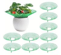 Lot de 10 supports en plastique pour fraises, plantes, fruits, escargots, système alternatif de treillis de jardin pour cage à tomates, support en spirale pour herbes et balcons
