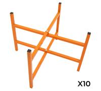 Lot de 10 Supports Pliables en X 50 cm H Pour Planches de Mortier Maçonnerie