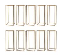 Lot de 10 supports pour bouquets - Supports pour décoration de mariage - Supports triangulaires pour bouquets - Métal/plastique - 24 x 24 x 60 cm - Capacité de charge de 10 kg par support - Doré