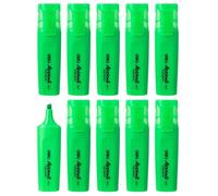 Lot de 10 Surligneurs pointe biseautée 1-5mm Vert résistant à la décoloration séchage rapide