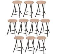 Lot de 10 Tabourets d'appoint pliables industriel Dock - Noir