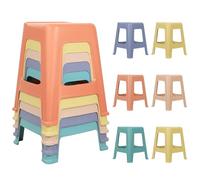 Lot de 10 Tabourets Empilables Plastique, 47 Cm Hauteur, en PP, Bonne Résistance à l'eau Chaise Portable Anti-Dérapant pour Salle De Bains ureau, Maison, Capacité De Charge 159 Kg 10pcs