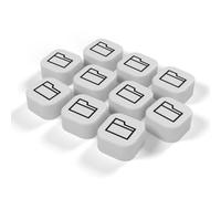 Lot de 10 Tags NFC Dossier Blanc imprimés en 3D - Badge NFC décoratif pour bureau et télétravail, raccourci smartphone pour ouvrir un dossier précis dans votre cloud, aimanté et adhésif