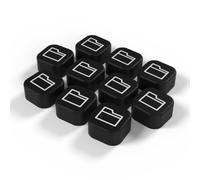 Lot de 10 Tags NFC Dossier Noir imprimés en 3D - Badge NFC décoratif pour bureau et télétravail, raccourci smartphone pour ouvrir un dossier précis dans votre cloud, aimanté et adhésif