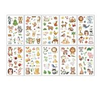 Lot de 10 tatouages temporaires lumineux pour bras, dos de main, jambes, cou, autocollants de tatouage, imperméables, no Étiquette