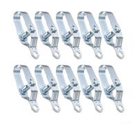 Lot de 10 tendeurs de fil en acier galvanisé pour serre et jardin avec design antidérapant et têtes rotatives pour un contrôle précis des câbles en argent (110 mm)
