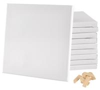 Lot de 10 toiles de 20x20 cm, en coton, avec clés de fixation, pour peinture acrylique et aquarelle