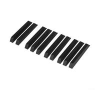 Lot de 10 touches noires de rechange en ABS pour pianos droits et claviers, finition brillante, pour réparation et accordage, taille 10 x 1,1 x 1,4 cm