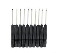 Lot de 10 tournevis de précision pour mini tournevis de 2 mm de diamètre 8,1 cm de diamètre total avec fente et tournevis cruciforme pour démonter jouets et gadgets en acier (tournevis fendu)