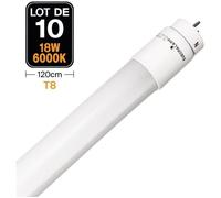 Lot de 10 Tubes Neon LED 18W 120cm T8 Blanc Froid 6000K Gamme Pro