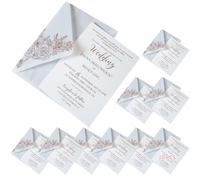 Lot de 10 vestes en vélin pré-pliées 12,7 x 17,8 cm avec feuille d'or rose, enveloppes en papier beurre, motif floral pour mariages et occasions spéciales