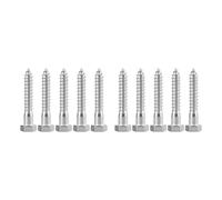 Lot de 10 vis à bois hexagonales de 1,27 x 7,6 cm, en acier inoxydable 304, filetage partiel, pour la construction de terrasses, l'extérieur et les applications industrielles