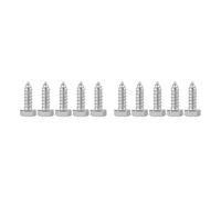 Lot de 10 vis à bois hexagonales en acier inoxydable 304, filetage complet, pour la construction de terrasses, l'extérieur et les applications industrielles