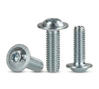 Lot de 10 vis à tête bombée M6 x 25 avec six pans creux en acier galvanisé Classe 10.9 ISO 7380/DIN 34805 Type vis à tête bombée