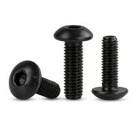 Lot de 10 vis à tête bombée M8 x 35 avec six pans creux - Noir galvanisé - ISO 7380-1 e qualité 10.9 - Haute résistance