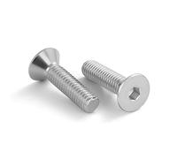Lot de 10 vis à tête plate à tête fraisée 3/8-16 x 1-1/4", acier inoxydable 304 18-8, finition brillante