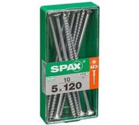 Lot de 10 vis acier tête autofraisée plate SPAX, Diam.5 mm x L.120 mm G