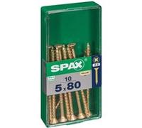 Lot de 10 vis acier tête fraisée pozidriv SPAX, Diam.5 mm x L.80 mm G