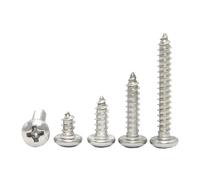 Lot de 10 vis autotaraudeuses à tête ronde à empreinte cruciforme M3 M3.5 M4 M5 M6 M8 en acier inoxydable(20mm x10pcs)