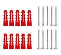Lot de 10 vis d'ancrage à tête ronde auto-taraudeuses en plastique pour murs creux et plaques de plâtre, kit de réparation à domicile
