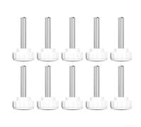 Lot de 10 vis M8 à filetage mâle avec tête en plastique mat en acier au carbone galvanisé pour perceuse, presse et outils de travail du bois, noir et blanc, 35 mm de long, très résistants (20 blancs)