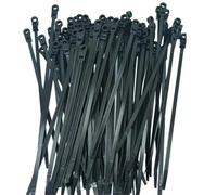 Lot de 100/1 000 attaches autobloquantes réutilisables en nylon avec trou de vis - Attaches de câble autobloquantes - Attaches de câbles longues - Noir