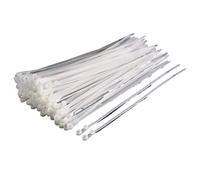Lot de 100/1 000 attaches autobloquantes réutilisables en nylon avec trou de vis - Attaches de câbles autobloquantes - Attaches de câbles longues pour organiseur de bureau (blanc, 100 pièces)