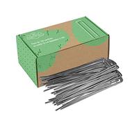 Lot de 100 agrafe toile paillage - Pack de 100 Agrafes Paillage en Acier Galvanisé pour Geotextile anti repousse - Sardines de Fixation Bache Géotextile , Piquet de Tente Camping , Grillage a poule