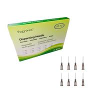 Lot de 100 aiguilles distributrices à pointe émoussée de 22 g, 1,3 cm, distributeur de liquide industriel pour recharge d'encre adhésive, fournitures de laboratoire en acier inoxydable Fugytven