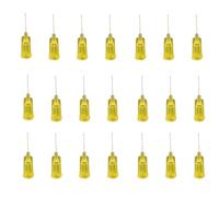 Lot de 100 aiguilles distributrices à vis à pointe émoussée de 32 g, 1,3 cm, distributeur de liquide industriel pour recharge d'encre adhésive, fournitures de laboratoire en acier inoxydable (jaune