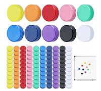 Lot de 100 Aimants Tableau Magnétique Colorés, Ø 20mm, 10 Couleurs | Magnette Aimant Frigo Ronds Colorés Aimants pour Tableau Blanc,Adaptés aux Réfrigérateurs, Tableaux d'Affichage
