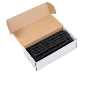 Lot de 100 anneaux de reliure à spirale en plastique à trou unique à ressort en caoutchouc 48 trous A4 pour carnet Noir 12,7 mm
