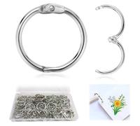 Lot de 100 Anneaux de reliure Métal nickelé 20mm Ouverture facile Pour scrapbooking et classeurs .