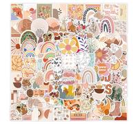 Lot de 100 Autocollants Boho, Autocollant Scrapbooking Bohême, Autocollant Aesthetic Imperméables, pour Ordinateur Portable Téléphone Portable Valise etc, Convient Adultes et Enfants