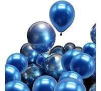 Lot de 100 ballons en latex pour anniversaire, mariage, festival, décoration de fête - Bleu métallisé - 25,4 cm
