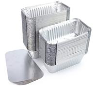 Lot de 100 Barquettes Aluminium 480ml avec Couvercles - Jetables pour Cuisson Congélation et Transport Alimentaire