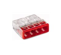 Lot de 100 bornes WAGO 2273 - 4 x 0,5 à 2,5mm² Transp. / Rouge