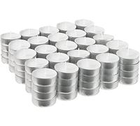 Lot de 100 Bougies Chauffe-plat blanches Individuelles sans Parfum - Bougies sans Odeur 39 mm de Diamètre - Idéal pour Réchauffer les Assiettes, Décorations, Brûleur d'essences
